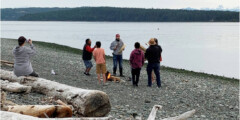 Drummers at ceremony surprised by orcas