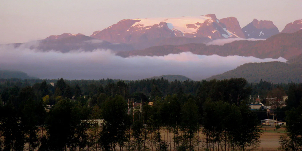 Comox Glacier on a misty day.