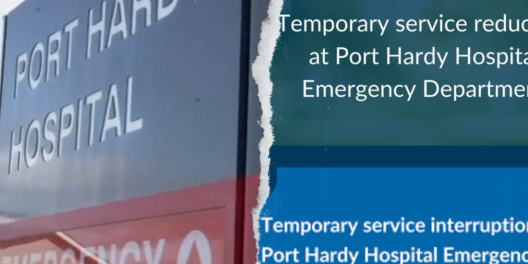 Notices from NorthIsle hospitals alert patients that the emergency rooms are closed.